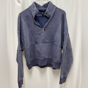 NWOT cropped half zip sweater